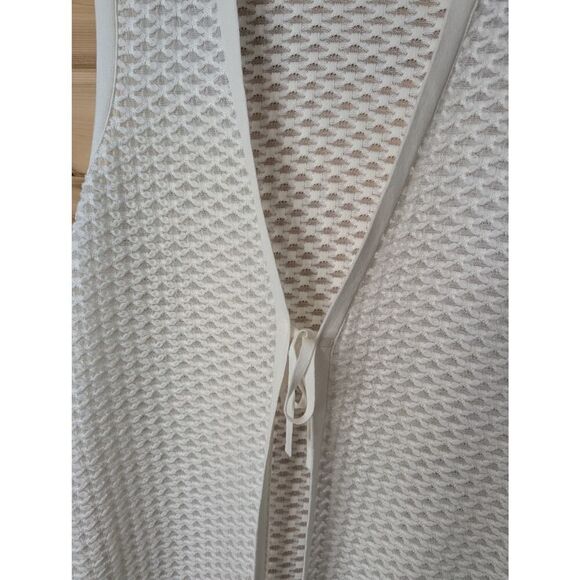 Lafayette 148 Sweater Vest Womens Medium White Quiet Luxury Tie Front - Picture 3 of 9